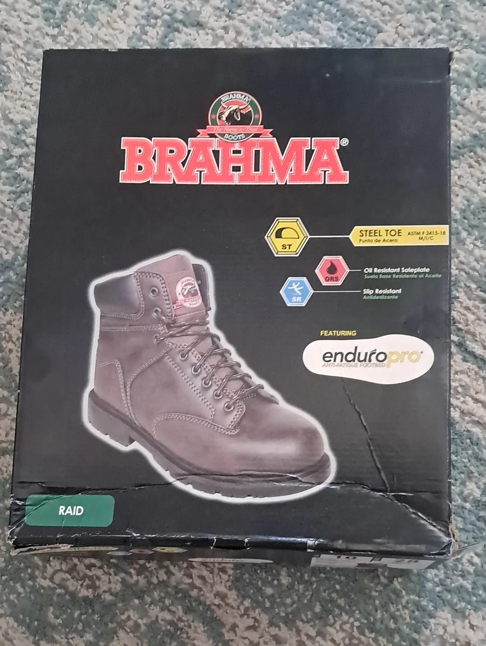 Brahma Black Box with Red Logo and Brown Boot Image